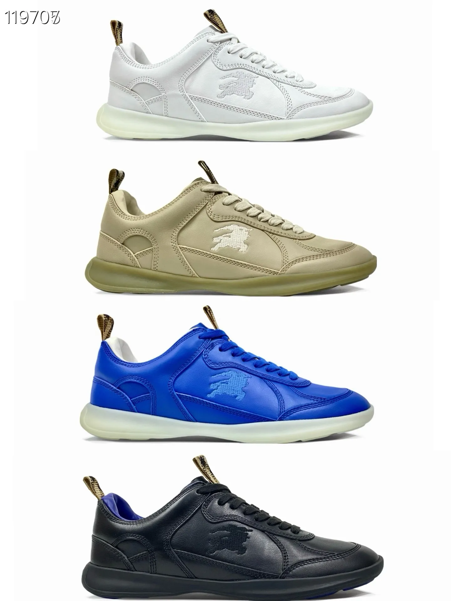 Men's Men's Shoes 💰440 [New Style] 🐝🐝Burberry - Burberr SU25 new MATRIX retro sneakers ♞size; 38-44 (45 customized) calfskin The main style of the summer fashion show, retro and casual, light and comfortable. Burberry made its debut at the brand's 2025 summer fashion show. Made of refined Italian leather with tonal topstitching details, it's inspired by sporty design. Paired with lightweight soles and Burberry check sneakers, they are embellished with embroidery of the brand's Equestrian Knight logo (EKD). - Lace-up design - EKD embroidery on the side - EKD embroidery on the sole
